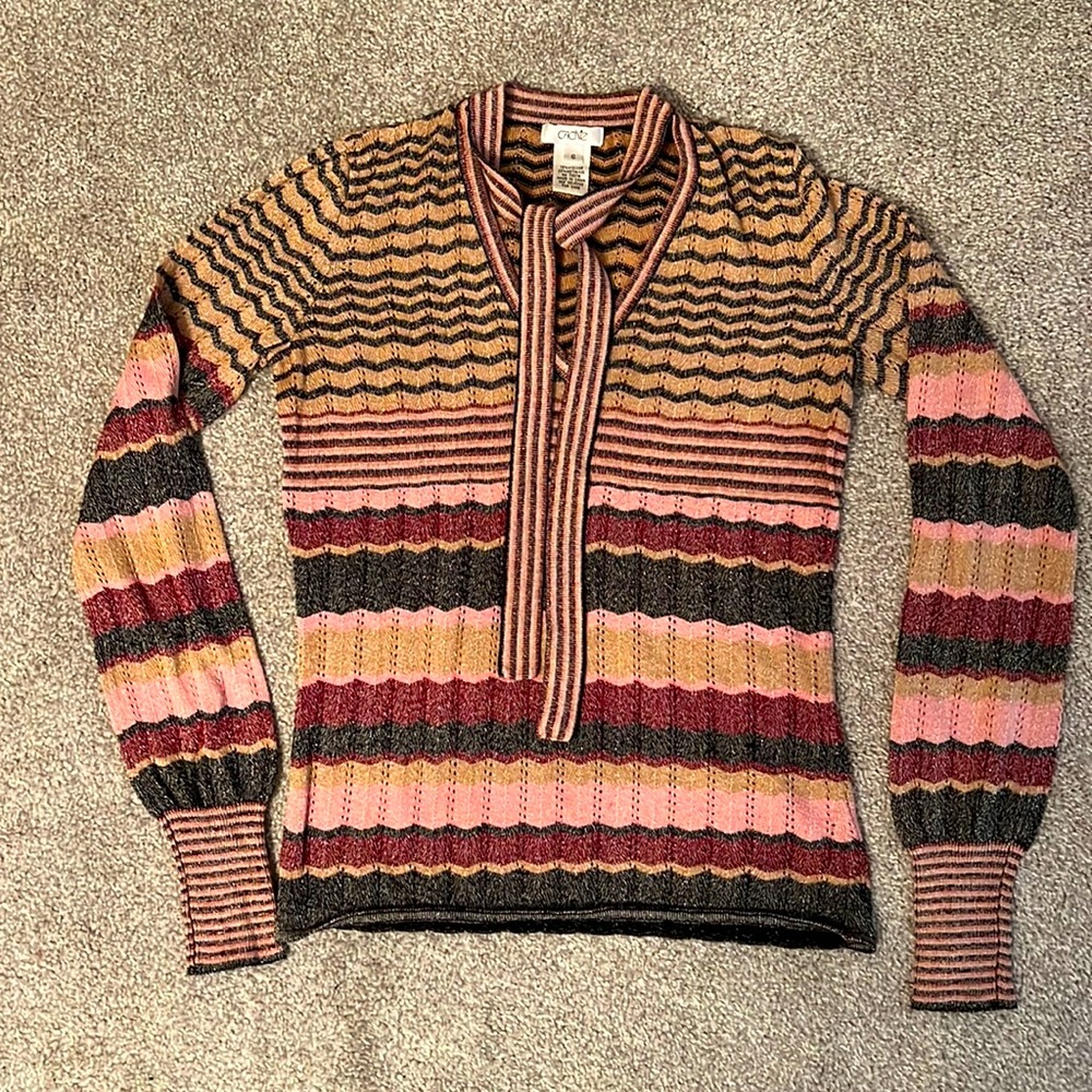 Thin knit metallic sweater top by Cache 💗